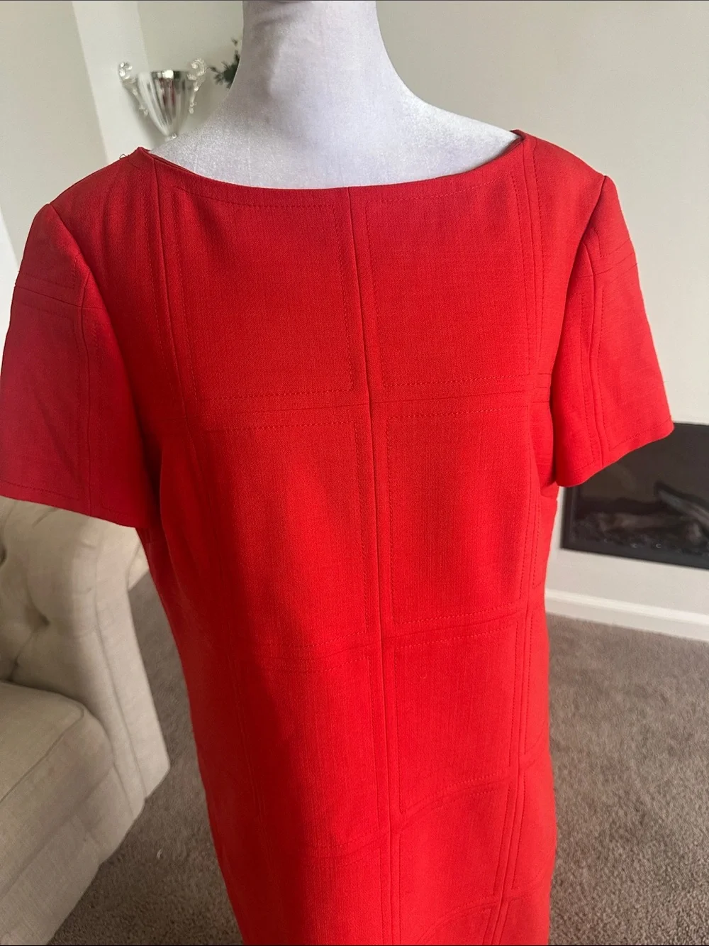 Tory Burch Red Short-Sleeve Shift Dress